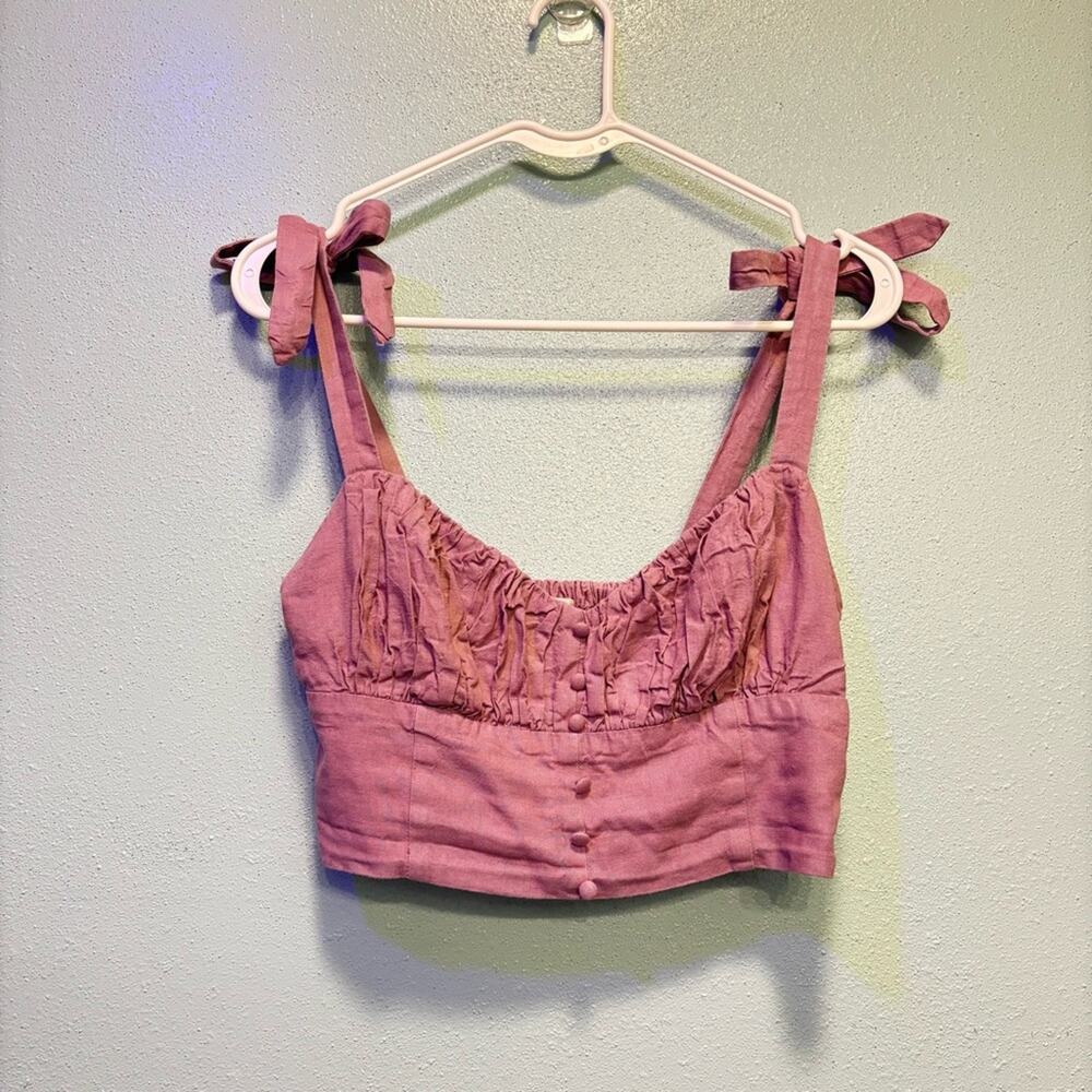 Altar'd State Light Purple Crop Tank Top With Tie Shoulder Straps